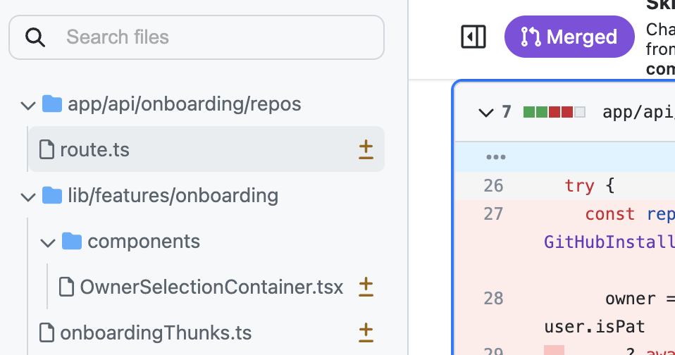 Screenshot of the file tree view
